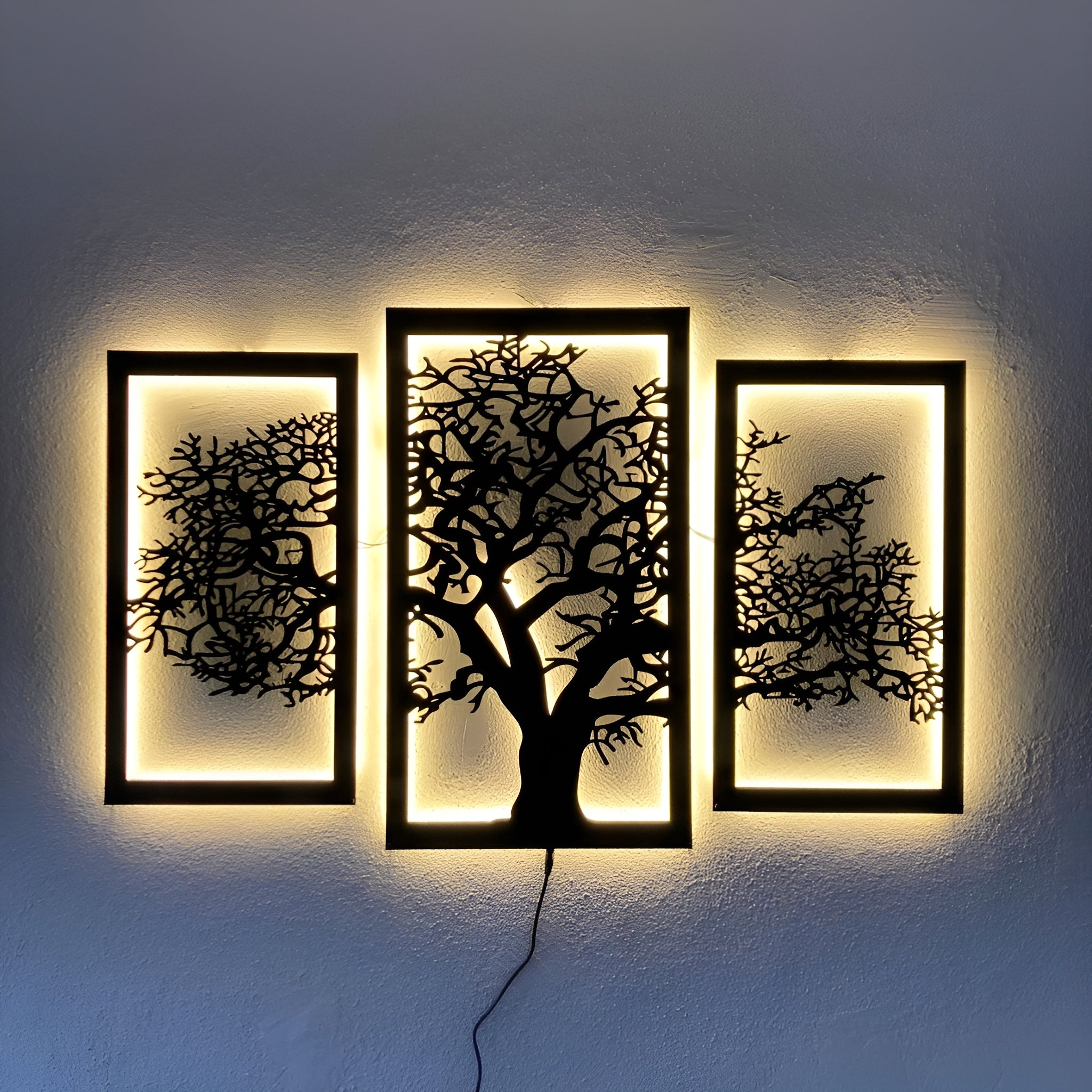 3 Piece Tree Wall Decor with LED Lights