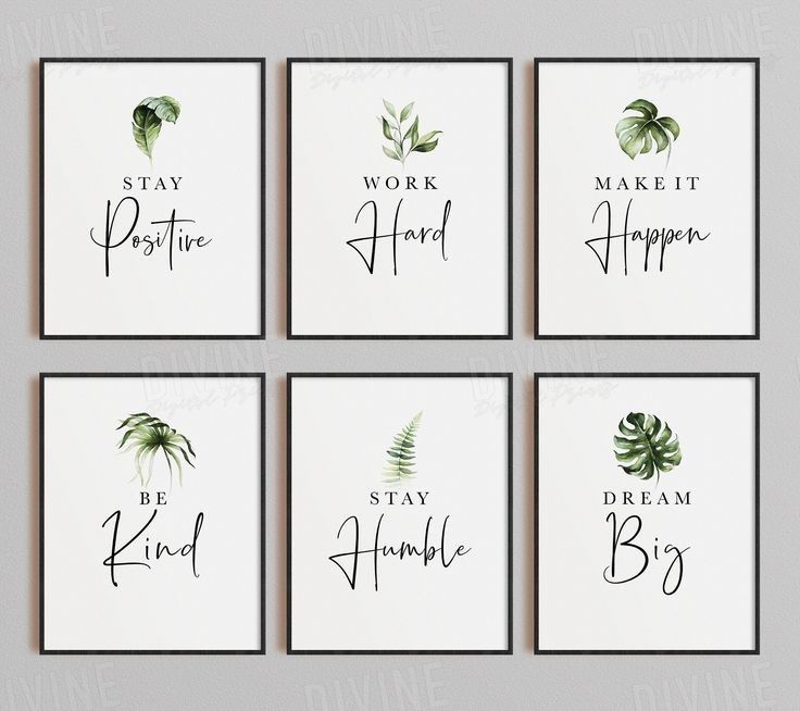 Set of 6 Motivational Quotes Frames